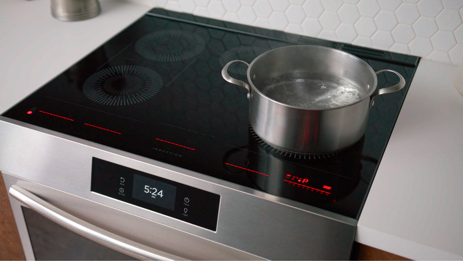 Induction range boiling water
