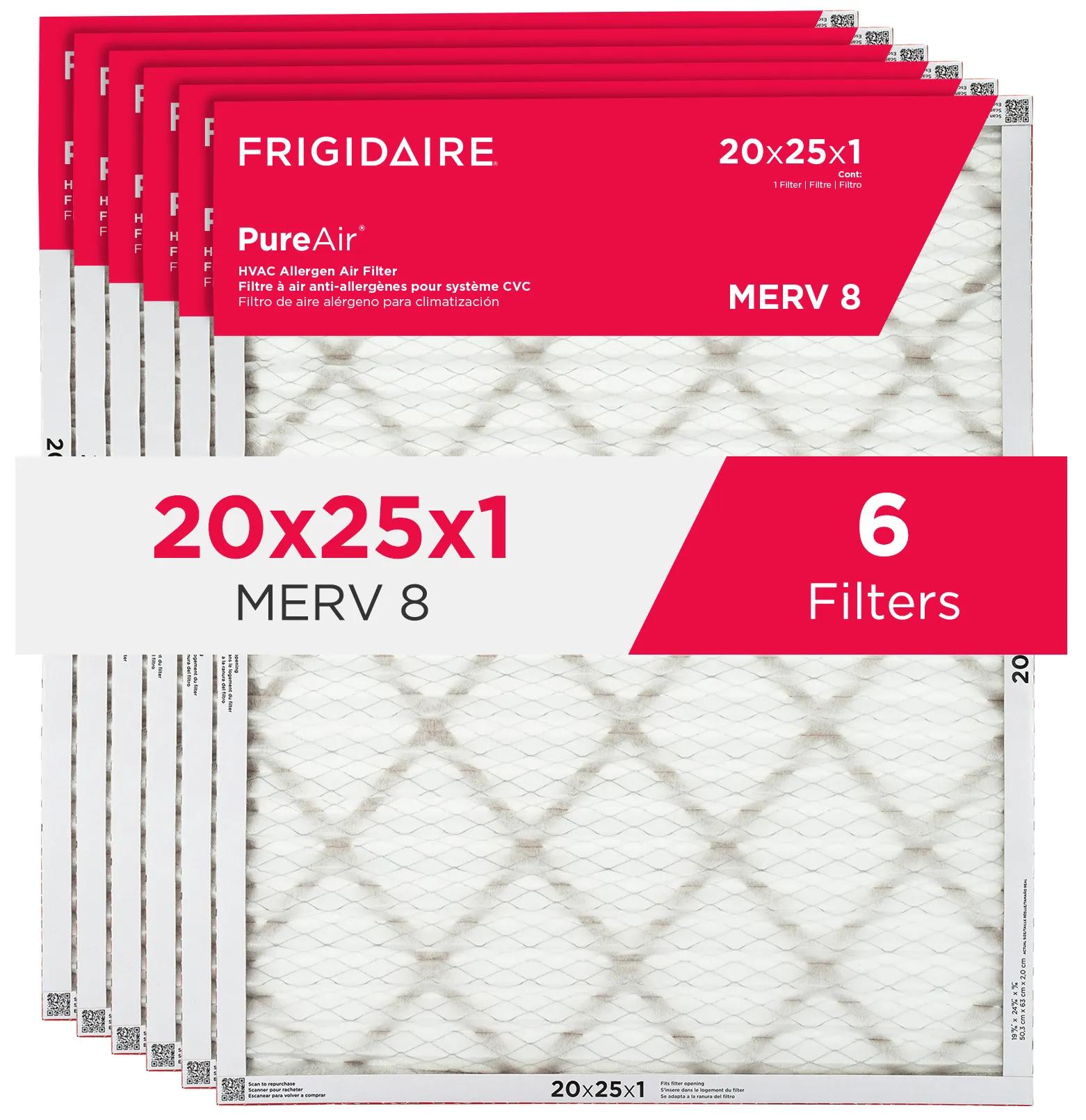 PureAir®   20" x 25" x 1" MERV Allergen 8 Air Filter - 6 Pack
