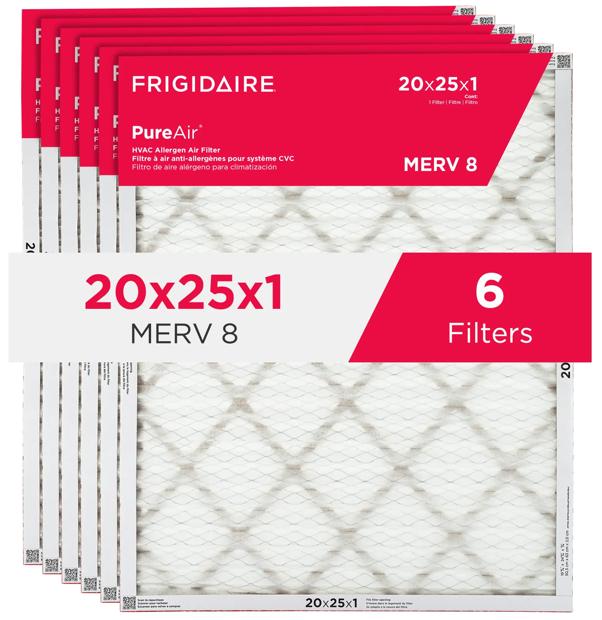 PureAir®   20" x 25" x 1" MERV Allergen 8 Air Filter - 6 Pack - HVAC202586