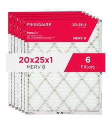 Frigidaire Filtre à air pour allergènes PureAir® 20 po x 25 po x 1 po MERV 8 - Paquet de 6