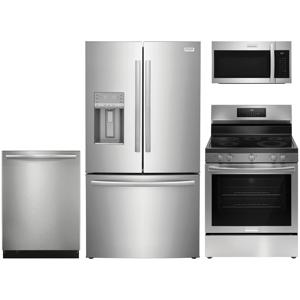 4-pc. Stainless Gallery Package with Standard-Depth French Door Refrigerator & Electric Range