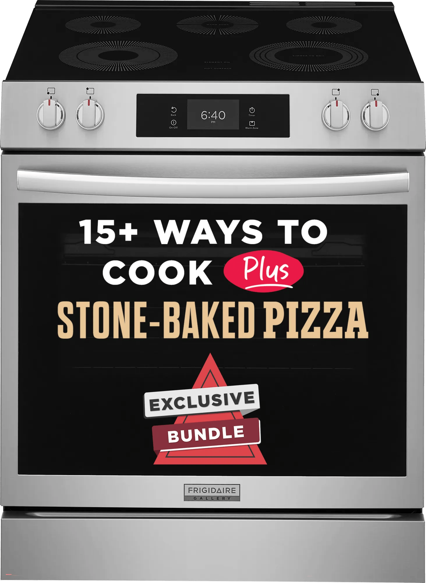 30" Front Control Electric Range with Stone-Baked Pizza, Includes Free Air Fry Tray