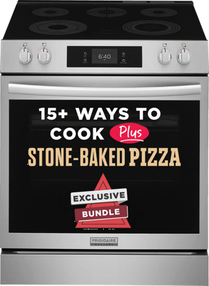30" Front Control Electric Range with Stone-Baked Pizza, Includes Free Air Fry Tray