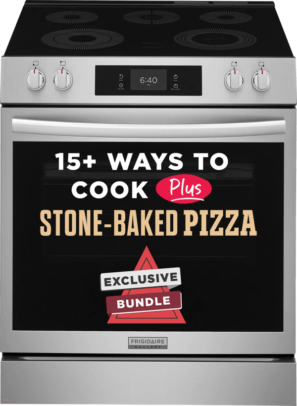 30" Front Control Electric Range with Stone-Baked Pizza, Includes Free Air Fry Tray