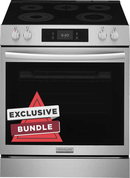 30" Front Control Electric Range with Stone-Baked Pizza, Includes Free Air Fry Tray - GCFE3070BF-A2