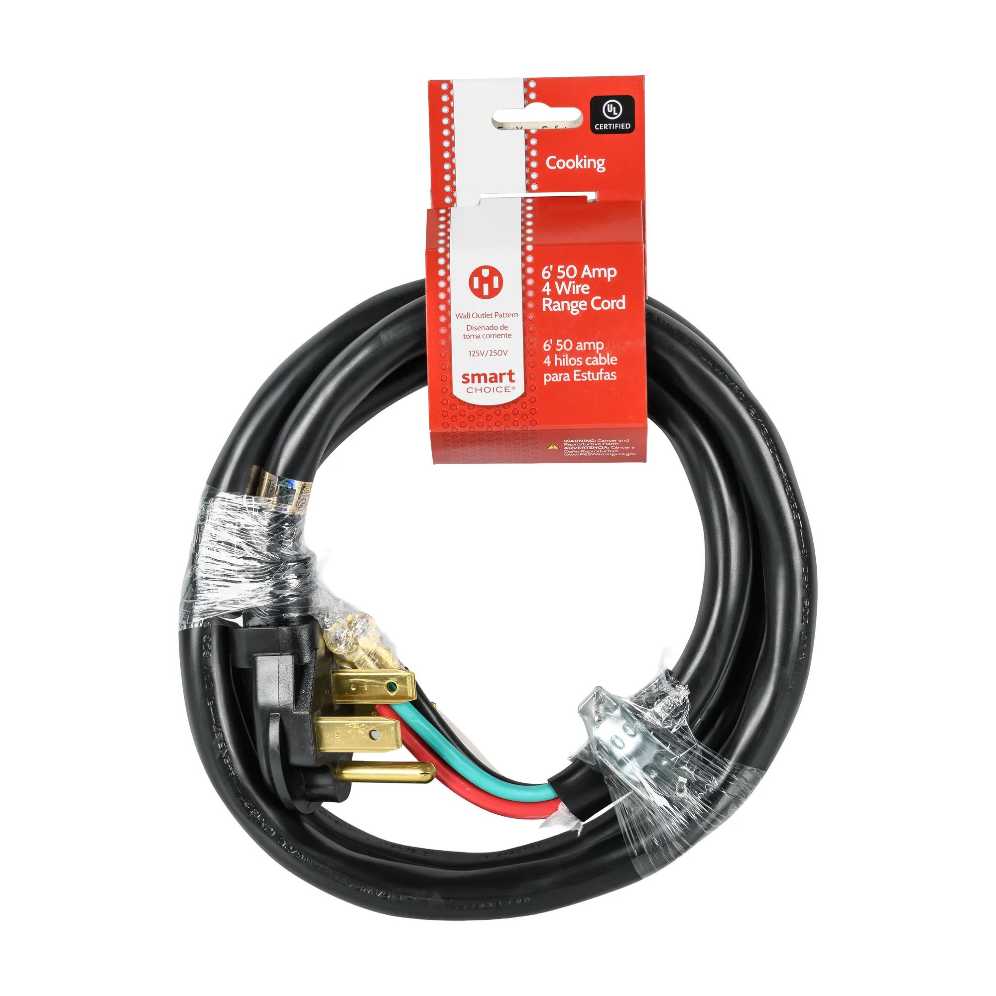 6Ft 50 Amp 4 Wire Range Cord