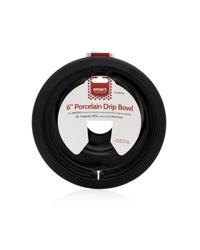 6" Black Porcelain Drip Bowl, Fits Specific