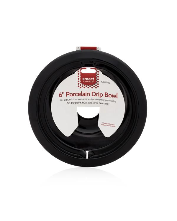 6" Black Porcelain Drip Bowl, Fits Specific