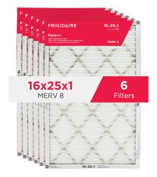 Frigidaire Filtre à air pour allergènes PureAir® 16 po x 25 po x 1 po MERV 8 - Paquet de 6