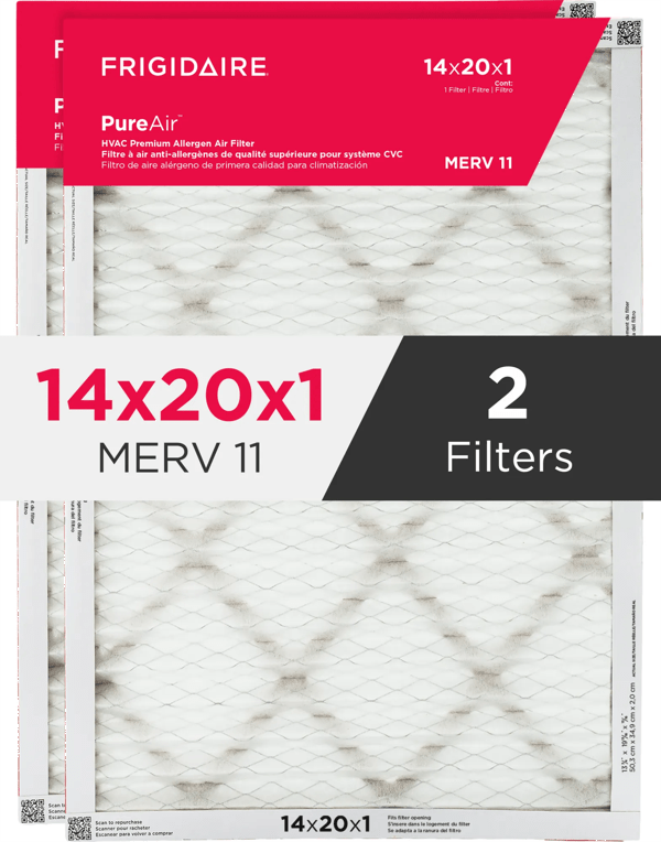 PureAir® 14" x 20" x 1" MERV 11 Premium Allergen Air Filter - 2 Pack