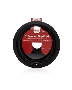 6" Black Porcelain Drip Bowl, Fits Most