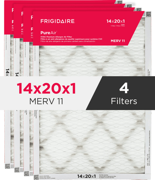 PureAir® 14" x 20" x 1" MERV 11 Premium Allergen Air Filter - 4 Pack