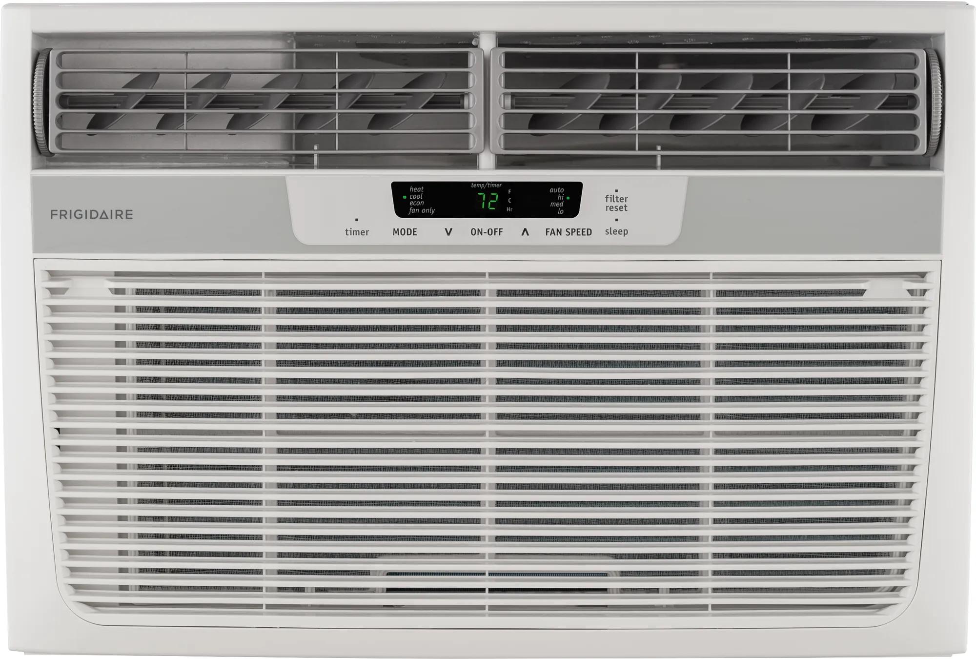 12,000 BTU Window-Mounted Room Air Conditioner with Supplemental Heat