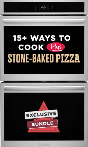 30" Double Electric Wall Oven with Stone-Baked Pizza, Includes Free Air Fry Tray