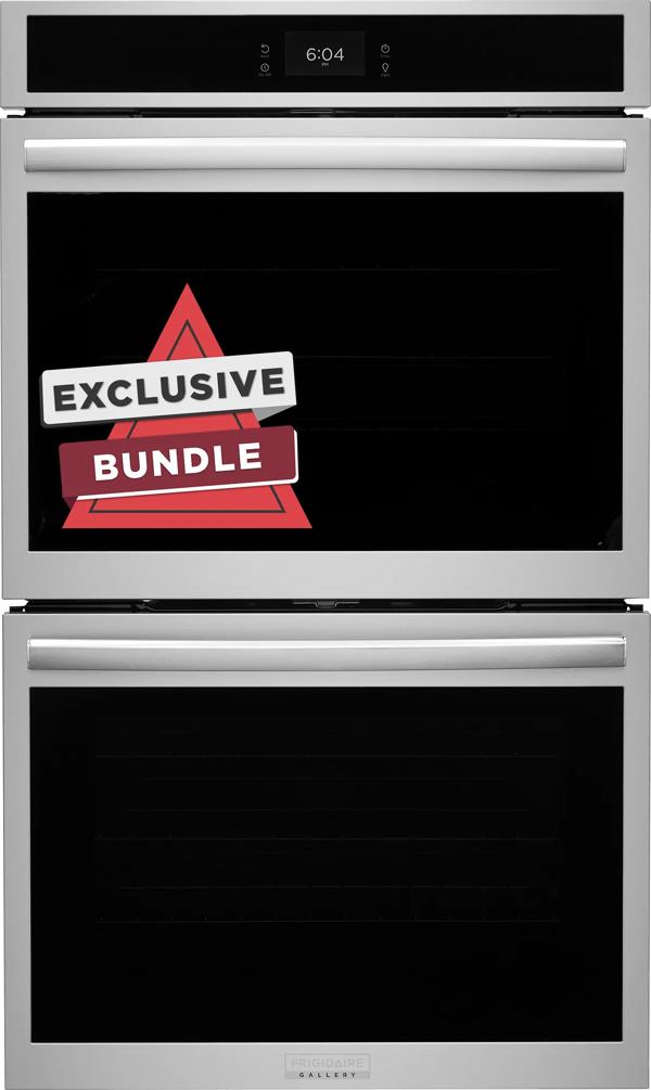 30" Double Electric Wall Oven with Stone-Baked Pizza, Includes Free Air Fry Tray