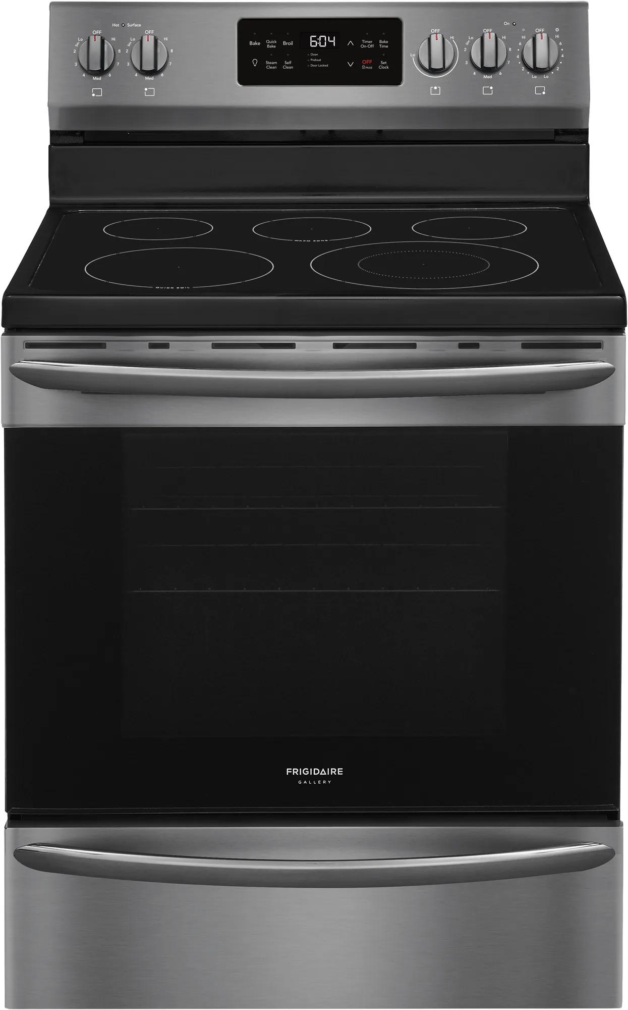 30" Freestanding Electric Range with Steam Clean