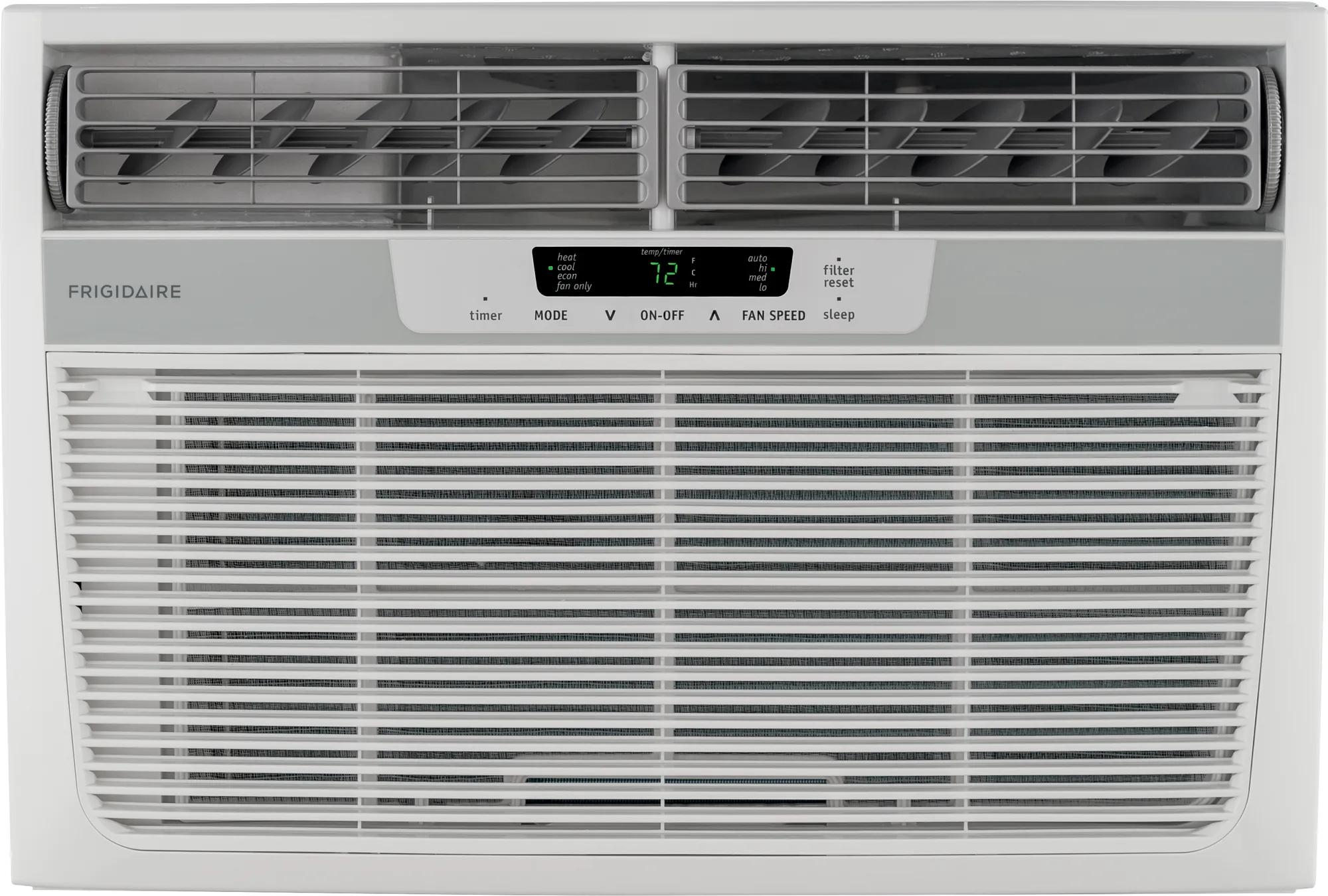 11,000 BTU Window-Mounted Room Air Conditioner with Supplemental Heat