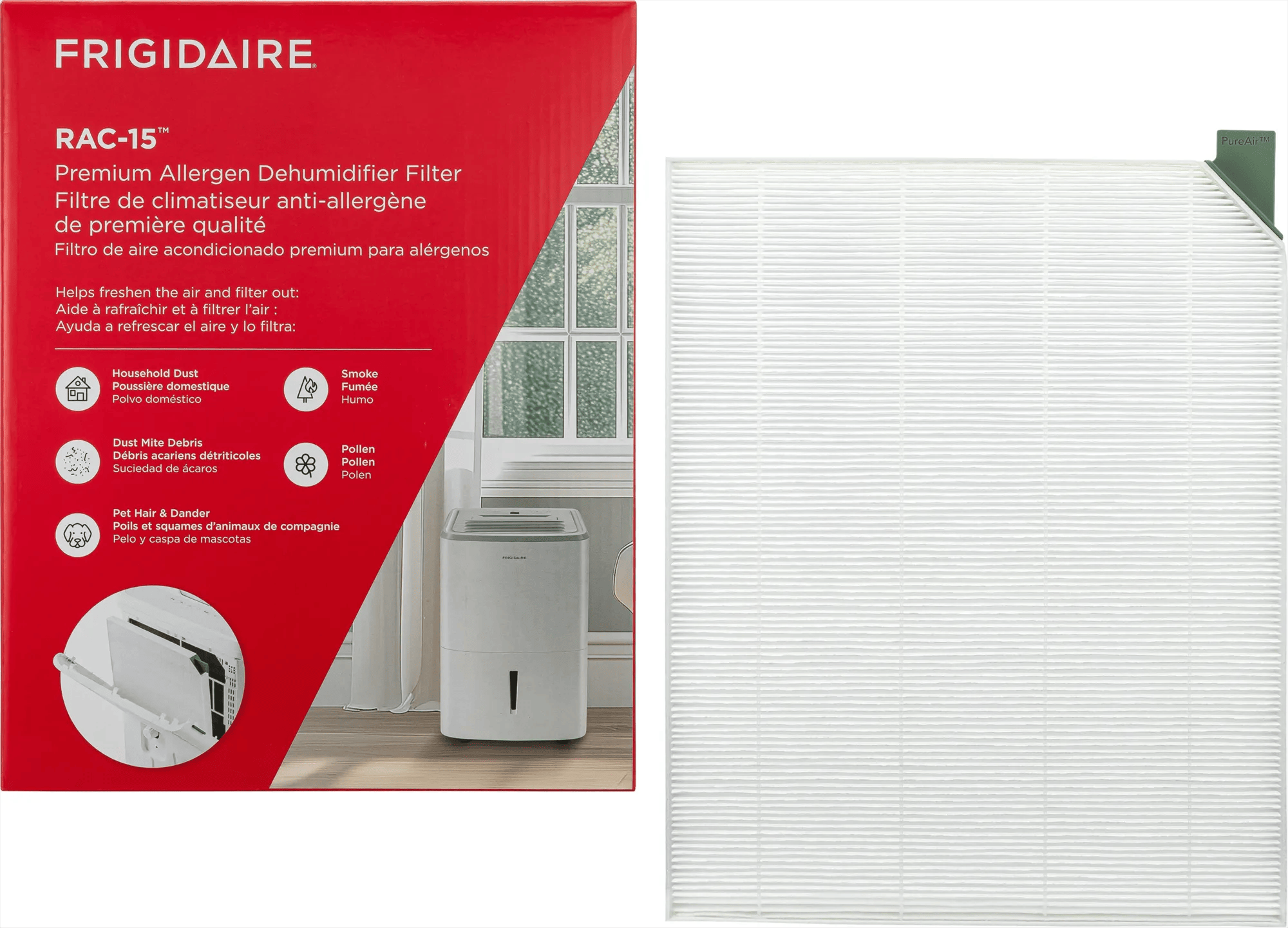 PureAir® RAC-15 Premium Allergen Air Filter White-FRPARAC15