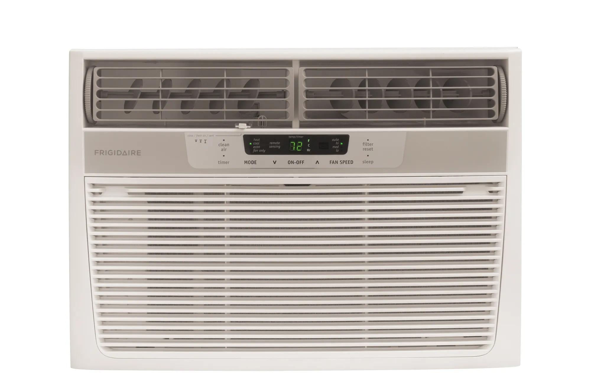 8,000 BTU Window-Mounted Room Air Conditioner with Supplemental Heat