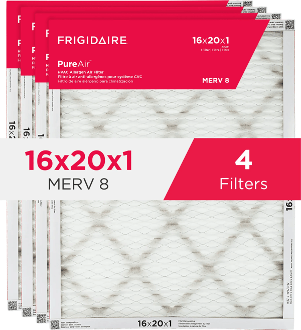 PureAir®  16" x 20" x 1" MERV 8 Allergen Air Filter - 4 Pack 
