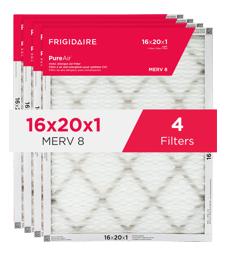 Frigidaire PureAir®  16'' x 20'' x 1'' MERV 8 Allergen Air Filter - 4 Pack 