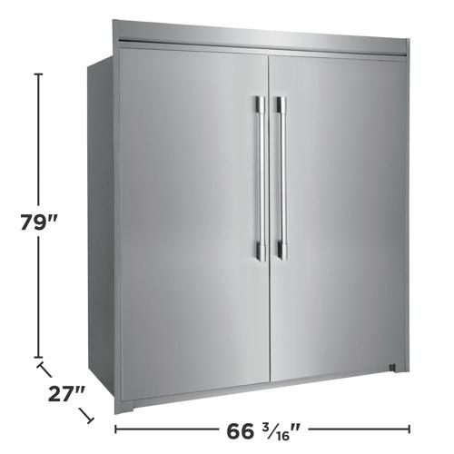 Stainless Side-by-Side Column Refrigerator & Freezer with Louvered