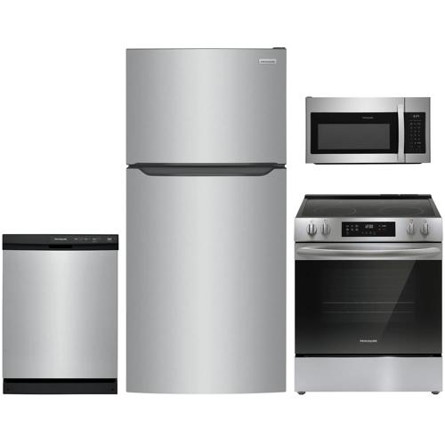 4-pc. Stainless Package with Top Freezer Refrigerator & Electric  display picture 1