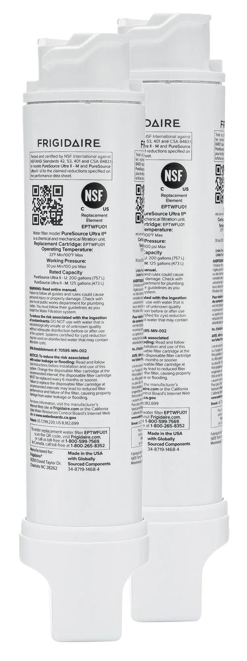Frigidaire PureSource Ultra II Water And Ice Refrigerator Filters, 2 %c3%97 1 Filter.product.4000279572
