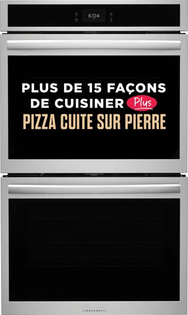 Four électrique mural double de 30 pouces avec pizza cuite sur pierre Acier inoxydable-GCWD3070AF