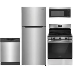 4-pc. Stainless Package with Top Freezer Refrigerator & Electric Range