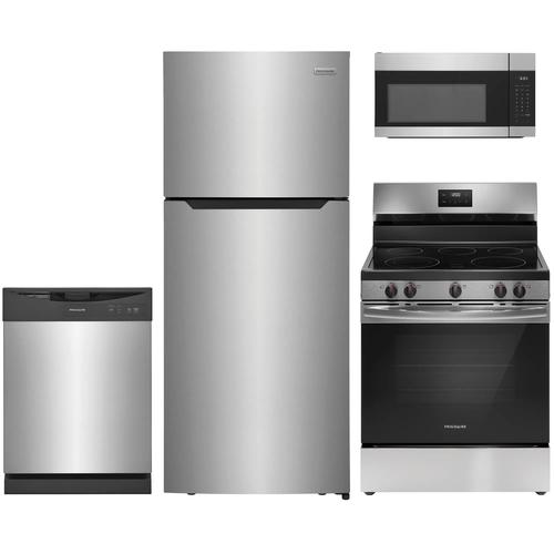 4-pc. Stainless Package with Top Freezer Refrigerator & Electric Range