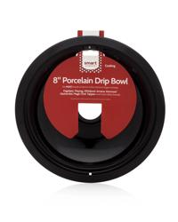 8" Black Porcelain Drip Bowl, Fits Most