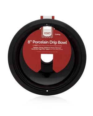 8" Black Porcelain Drip Bowl, Fits Most