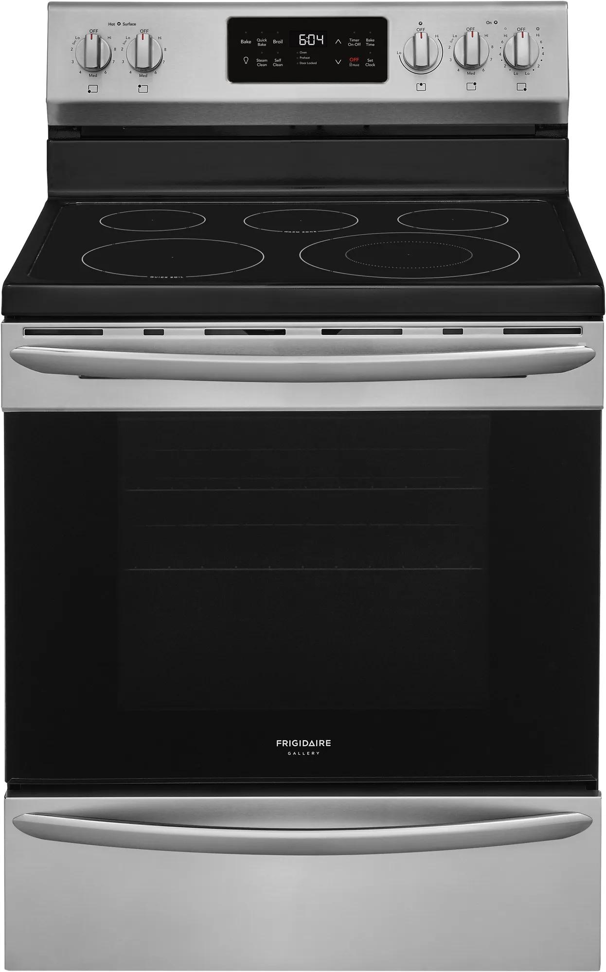 30" Freestanding Electric Range with Steam Clean