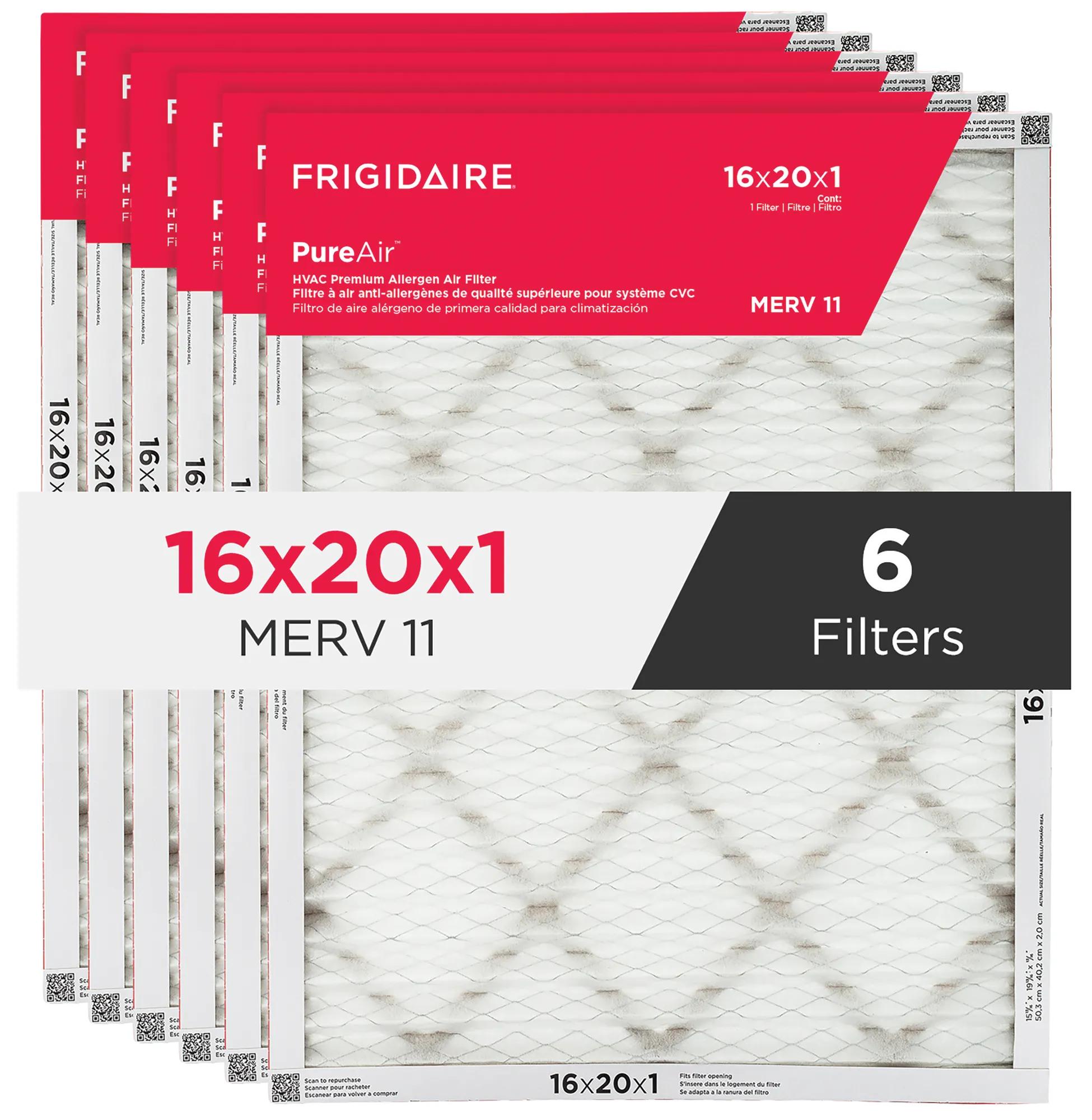 PureAir®   16" x 20" x 1" MERV 11 Premium Allergen Air Filter - 6 Pack