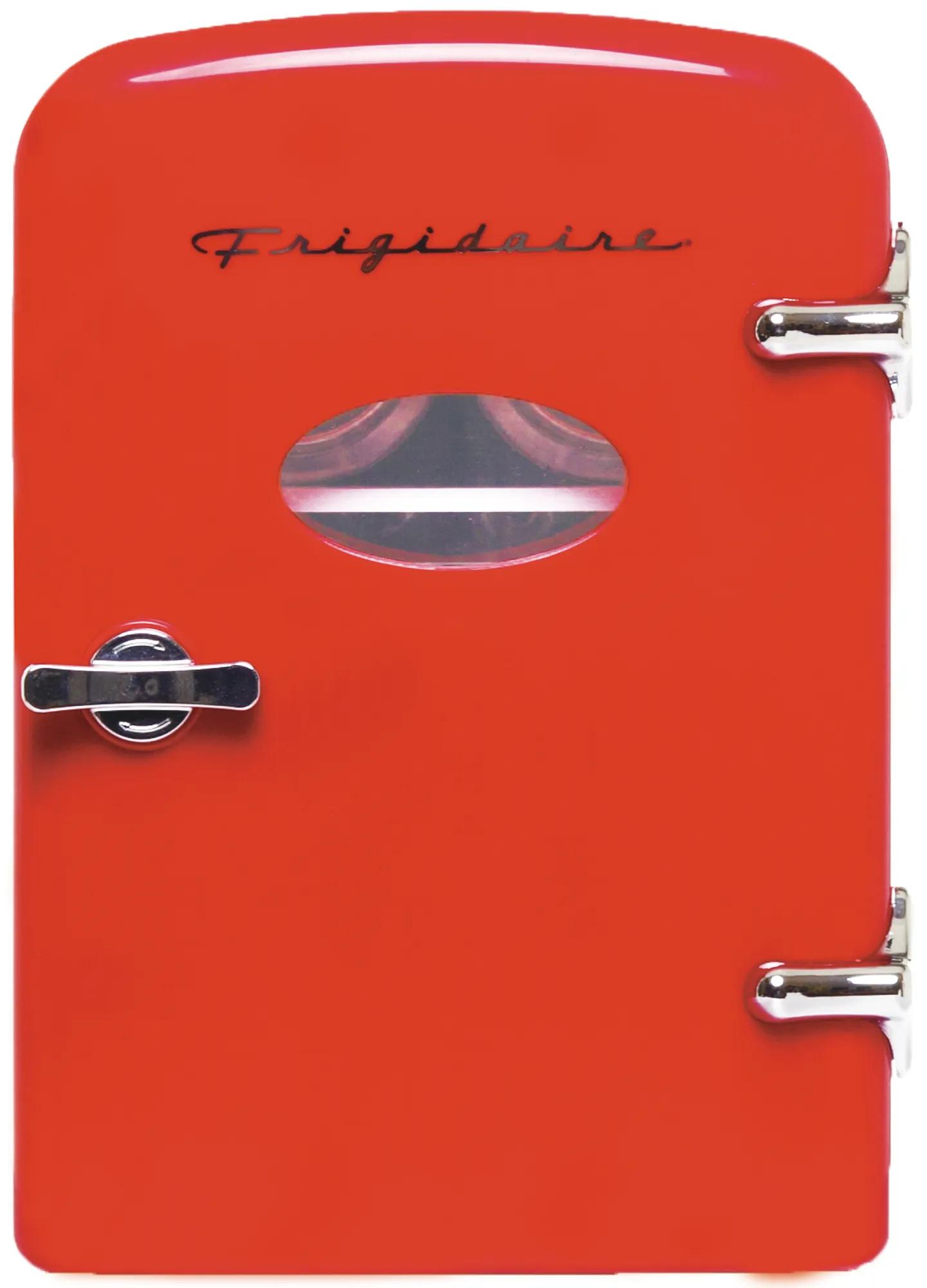 6-Can Retro Mini Fridge Cooler - Red