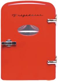 6-Can Retro Mini Fridge - Red