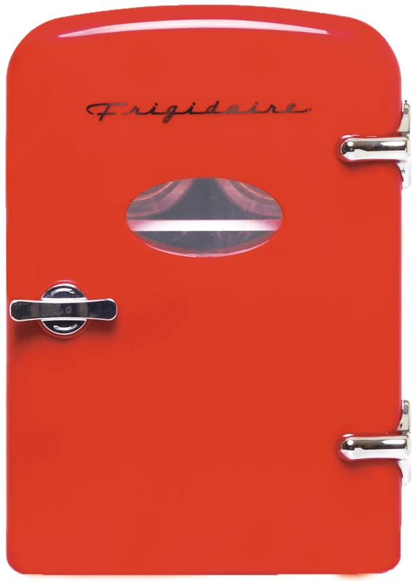 6-Can Retro Mini Fridge - Red