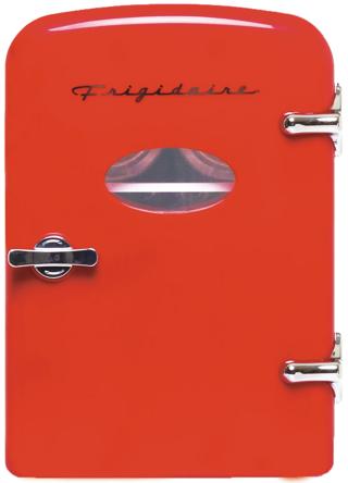 6-Can Retro Mini Fridge Cooler - Red