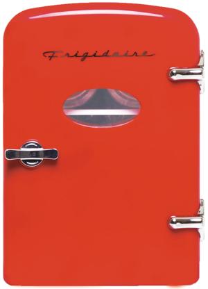 6-Can Retro Mini Fridge - Red