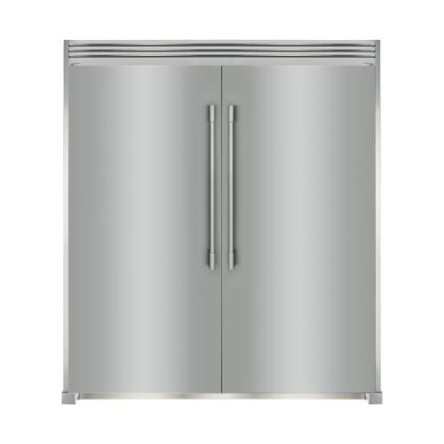 Stainless Side-by-Side Column Refrigerator & Freezer with Louvered