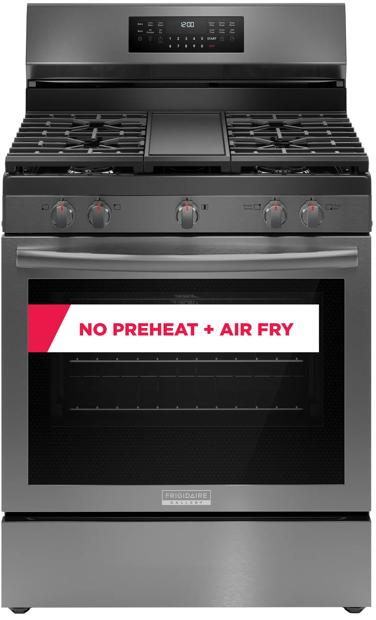 30" Rear Control Gas Range with Total Convection Black Stainless Steel-GCRG3060BD