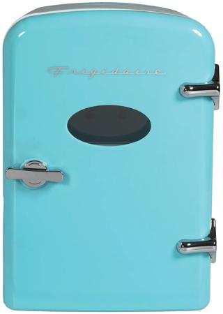6-Can Retro Mini Fridge Cooler - Blue