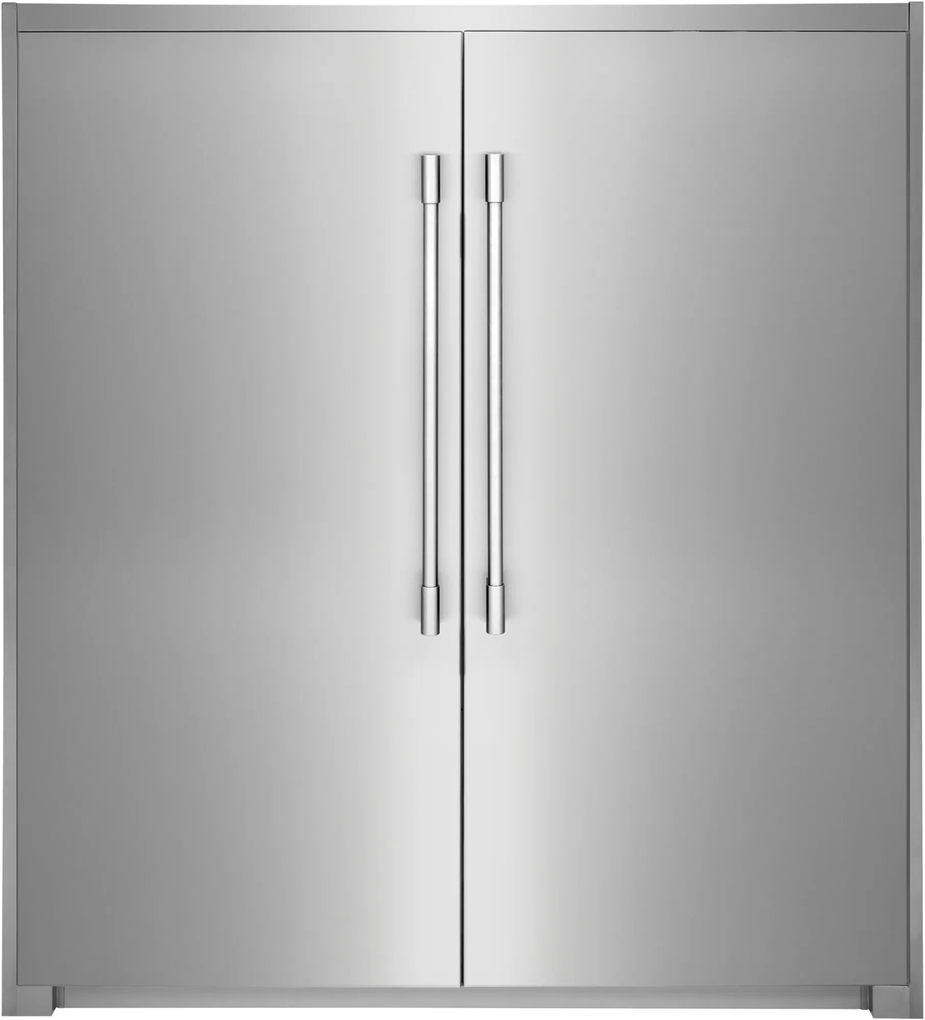 Stainless Steel Side-by-Side Column Refrigerator and Freezer Set with Flat Trim Kit