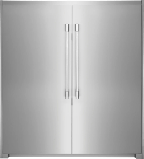 Stainless Steel Side-by-Side Column Refrigerator and Freezer Set with Flat Trim Kit - 2407P2SDF2