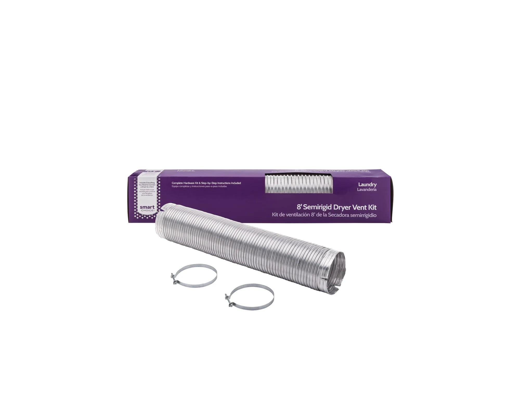 8' Long 4" Diameter Semi Rigid Dryer Vent Installation Kit with Elbow