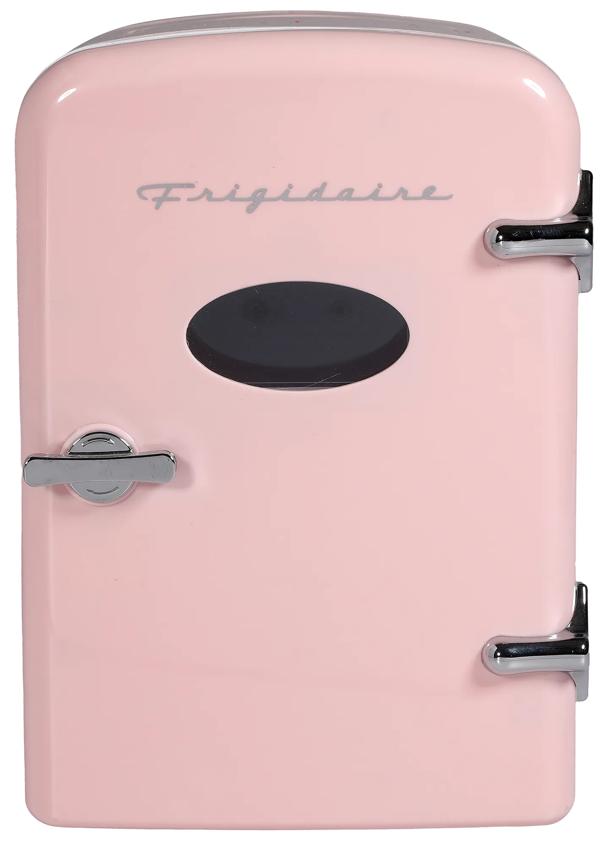 6-Can Retro Mini Fridge Cooler - Pink