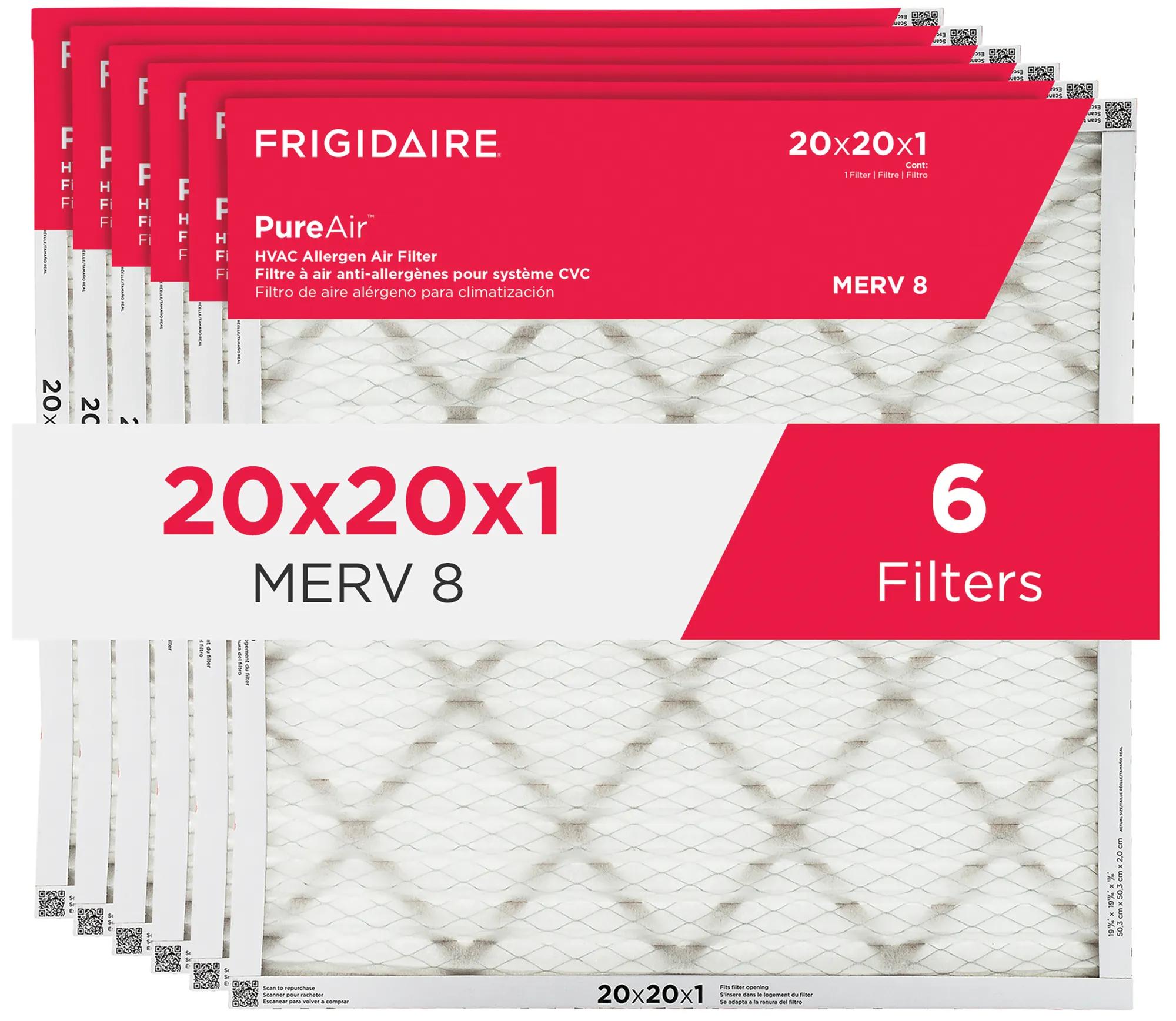 PureAir®   20" x 20" x 1" MERV 8 Allergen Air Filter - 6 Pack