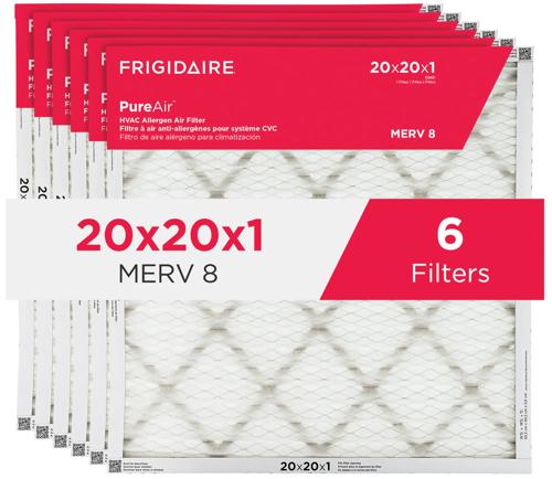 PureAir® 20" x 20" x 1" MERV 8 Allergen Air Filter - 6 Pack
