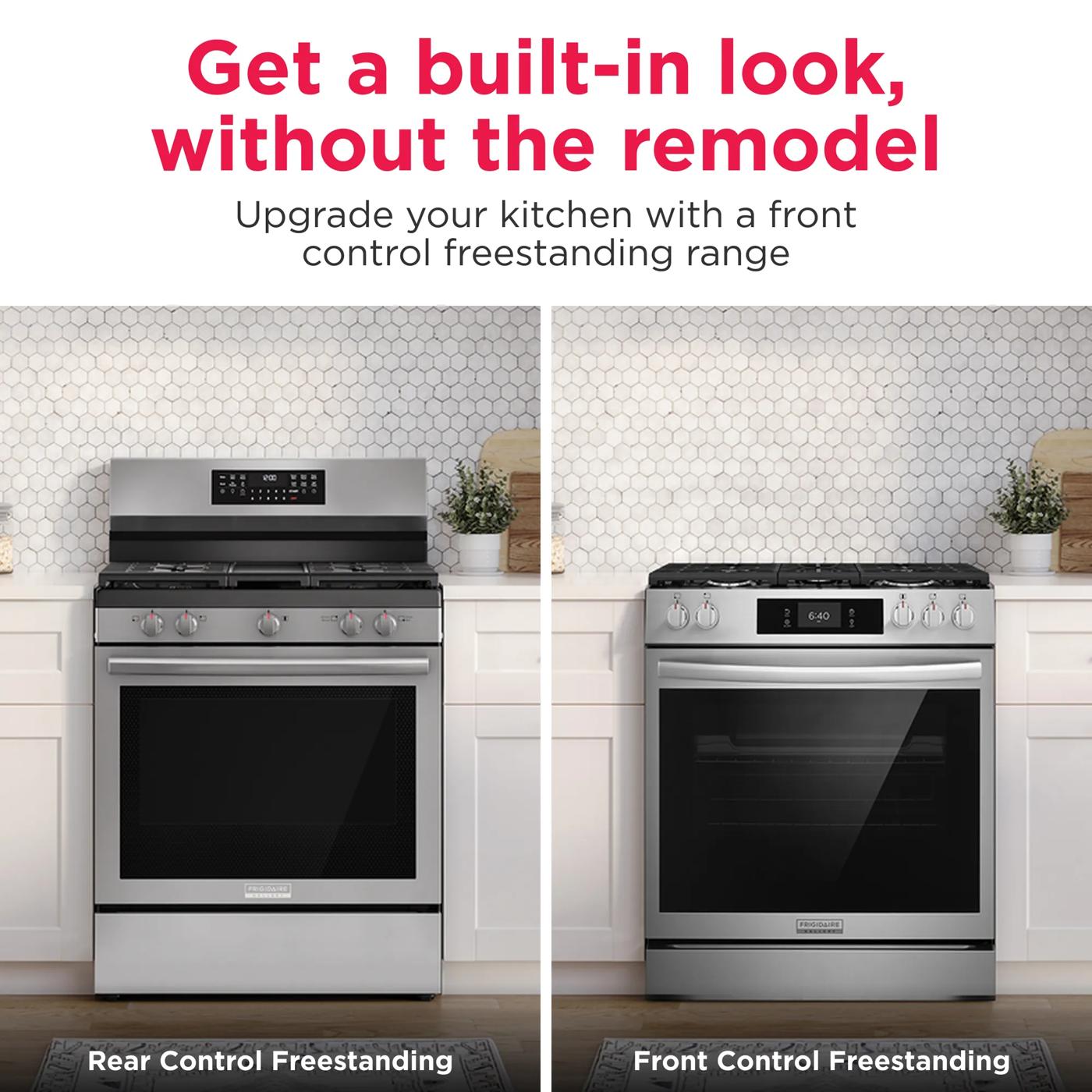 30" Front Control Gas Range with Convection Bake Stainless Steel-FCFG3083AS